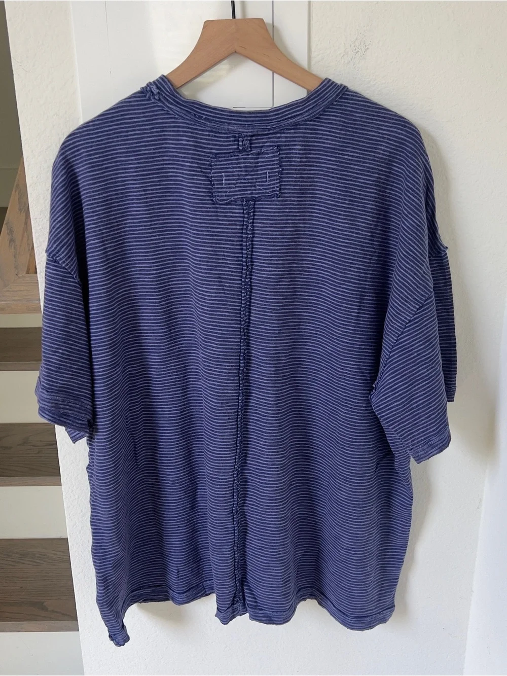 Free People Embroidered Camp Tee T-Shirt - Apres Ski Combo - Blue - Large - NWT